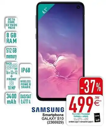Cora Samsung smartphone galaxy s10 aanbieding
