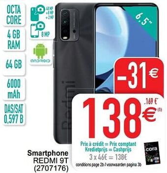 Cora Xiaomi smartphone redmi 9t aanbieding