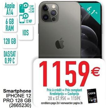 Cora Apple smartphone iphone 12 pro 128 gb aanbieding
