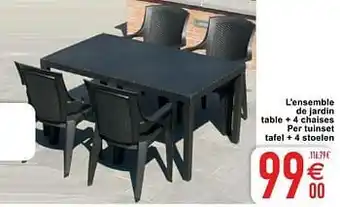 L`ensemble de jardin table + 4 chaises per tuinset tafel + 4 stoelen