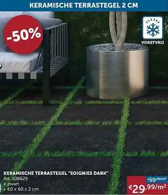 Zelfbouwmarkt Keramische terrastegel soignies dark aanbieding