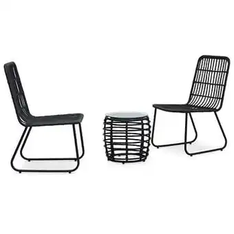 Brico VidaXL 3-delige bistroset poly rattan zwart aanbieding