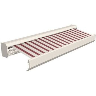 Brico Domasol zonnetent elektrisch ’Factor 30-A’ rood/witte smalle strepen 400 x 300 cm aanbieding