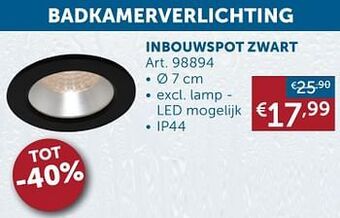 Inbouwspot zwart