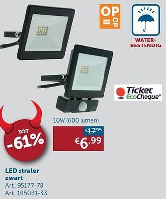Zelfbouwmarkt Led straler zwart aanbieding