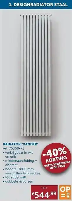 Zelfbouwmarkt Designradiatoren staal radiator xander aanbieding