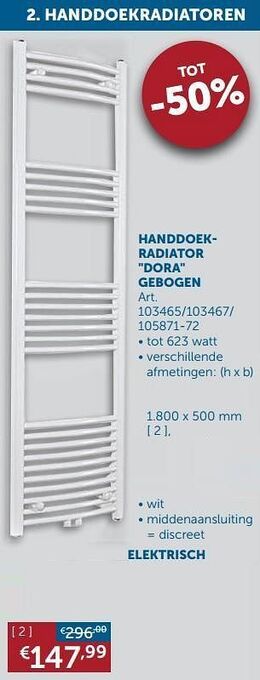 Zelfbouwmarkt Handdoekradiator dora gebogen aanbieding