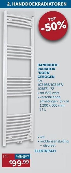 Zelfbouwmarkt Handdoekradiator dora gebogen aanbieding