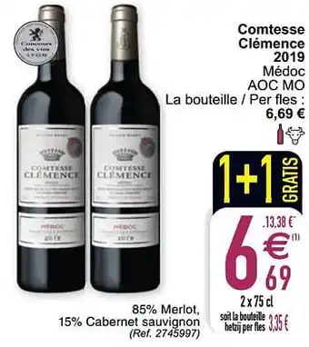 Cora Comtesse clémence 2019 médoc aoc mo aanbieding