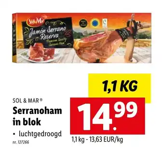 Sol & mar Serranoham in blok 1.1kg