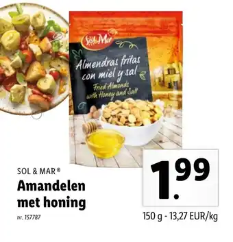 Lidl Sol & mar Amandelen met honing 150g aanbieding