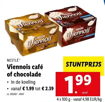 Lidl Nestle Viennois cafe of chocolade 4x100g aanbieding