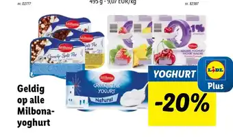 Geldig op alle Milbona-yoghurt