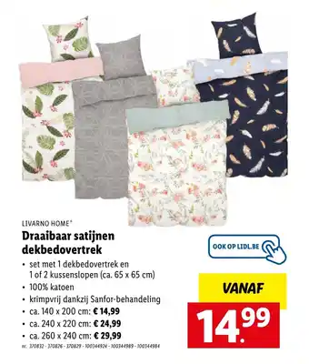 Lidl Livarno home Draaibaar satijnen dekbedovertrek 140x200 cm aanbieding