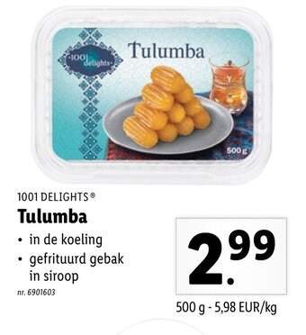 Lidl 1001 delights Tulumba 500g aanbieding