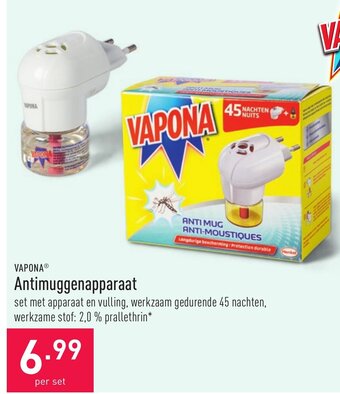 ALDI Vapona Antimuggenapparaat aanbieding
