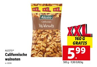 Lidl Alesto Californische walnoten 500g aanbieding