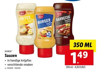 Lidl Kania Sauzen 350ml aanbieding
