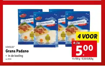 Lidl Lovilio Grana Padano 4x100g aanbieding
