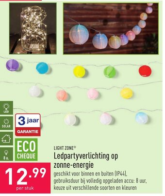 ALDI Light Zone Ledpartyverlichting op zonne-energie aanbieding
