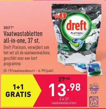 ALDI Dreft Vaatwastabletten all-in-one, 37 st. aanbieding