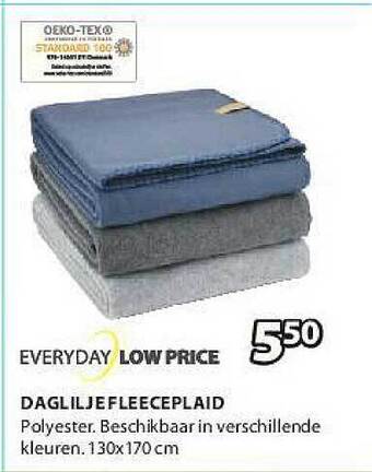 Jysk Daglilje Fleeceplaid aanbieding