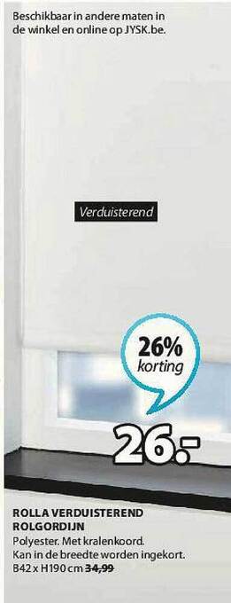 Jysk Rolla Verduisterend Rolgordijn aanbieding