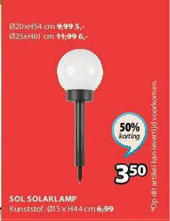 Jysk Sol Solarlamp aanbieding
