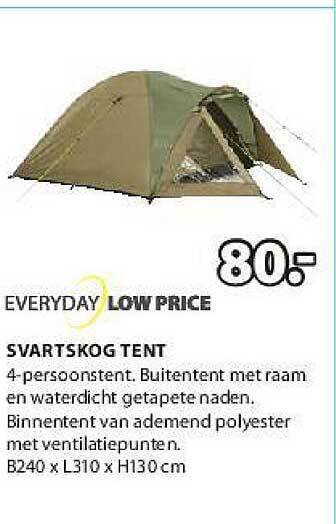 Jysk Svartskog Tent aanbieding