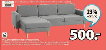 Jysk Svalbard Zitbank Met Chaise Longue aanbieding