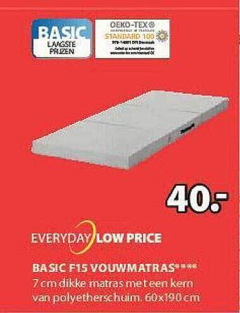 Jysk Basic F15 Vouwmatras aanbieding