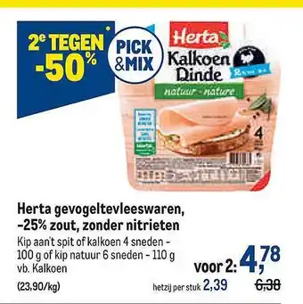 Makro Herta Gevogeltevleeswaren, Zonder Nitrieten aanbieding