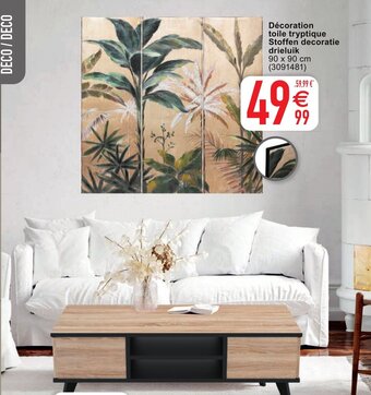 Cora Decoration toile tryptique Stoffen decoratie drieluik aanbieding