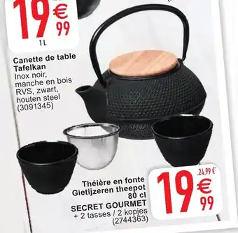 Cora Theiere en forte Gietijzeren theepot 80 cl Secret Gourmet aanbieding