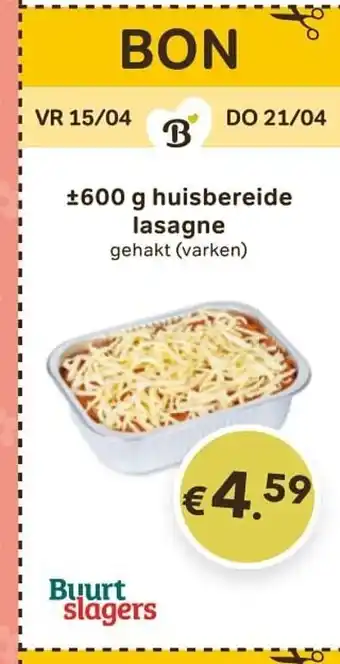 Bon Ap Huisbereide lasagne gehakt (varken) 600 g aanbieding