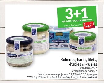 Rolmops, haringfilets, -hapjes of -rugjes