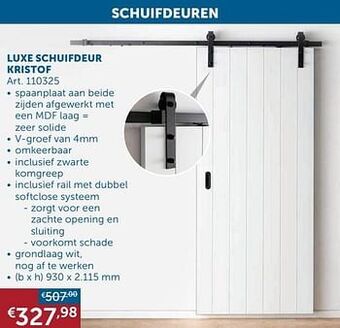 Zelfbouwmarkt Luxe schuifdeur kristof aanbieding