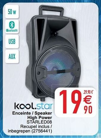 Cora Kool.star enceinte - speaker high power starled08 aanbieding