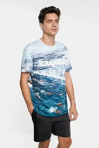 Desigual Shirt met fotoprint - WHITE - XXL aanbieding
