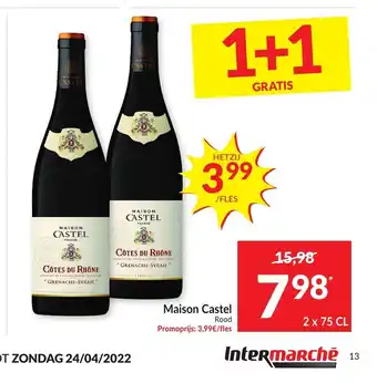 Intermarché Maison Castel Rood 2 x 75 cl aanbieding