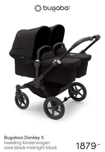 Baby & Tiener Bugaboo donkey 5 tweeling kinderwagen core black midnight black aanbieding