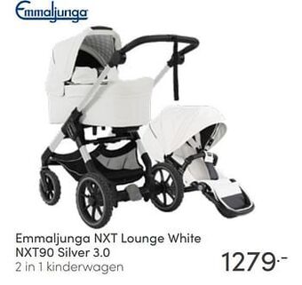 Baby & Tiener Emmaljunga nxt lounge white nxt90 silver 3.0 2 in 1 kinderwagen aanbieding