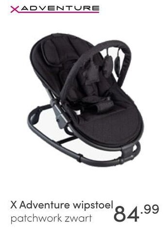 Baby & Tiener X adventure wipstoel patchwork zwart aanbieding