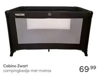 Baby & Tiener Cabino zwart campingbedje met matras aanbieding