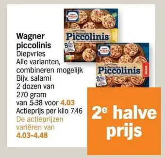 Albert Heijn Wagner piccolinis salami aanbieding