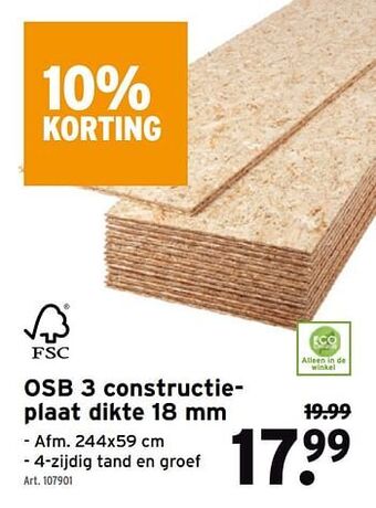 GAMMA Osb 3 constructieplaat aanbieding
