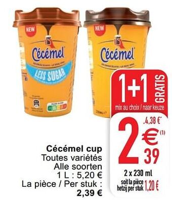 Cora Cécémel cup aanbieding