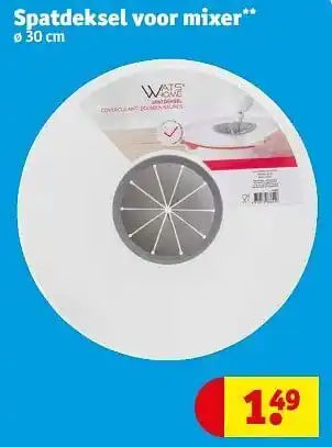 Spatdeksel voor mixer