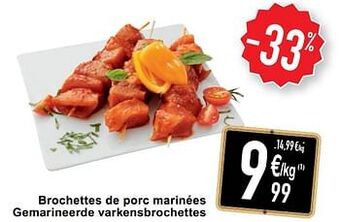 Cora Brochettes de porc marinées gemarineerde varkensbrochettes aanbieding