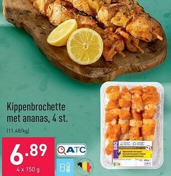 ALDI Kippenbrochette met ananas aanbieding